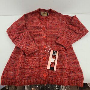 Vintage Omega Knit Cardigan Sweater Red Womens NWT Size Medium